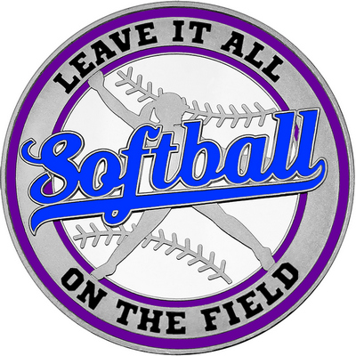 Royal Blue "Softball" with Purple Outer Circular Borders